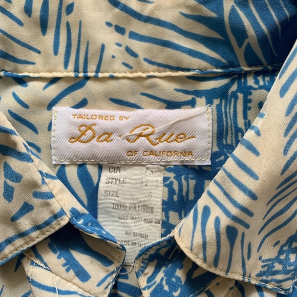 Vintage 70s palm print blouse M - Picture 3 of 5